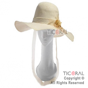 SOMBRERO CAPELINA NAT C/FLOR ORGANZA HS2938-2 x 1